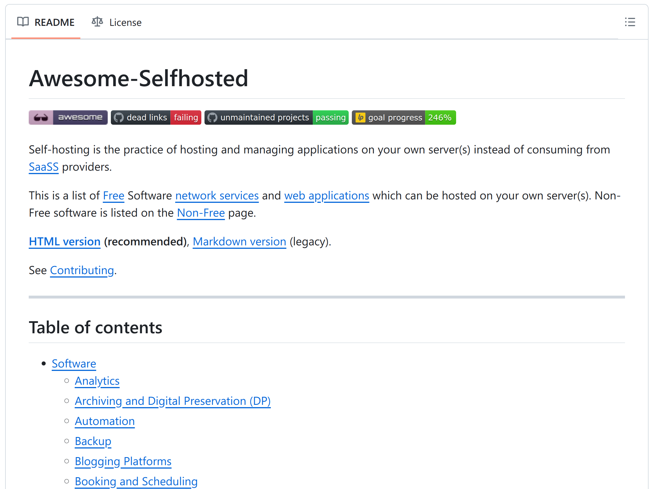 Awesome Selfhosted